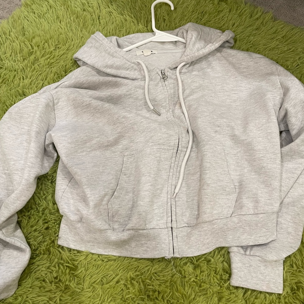 gray zip up